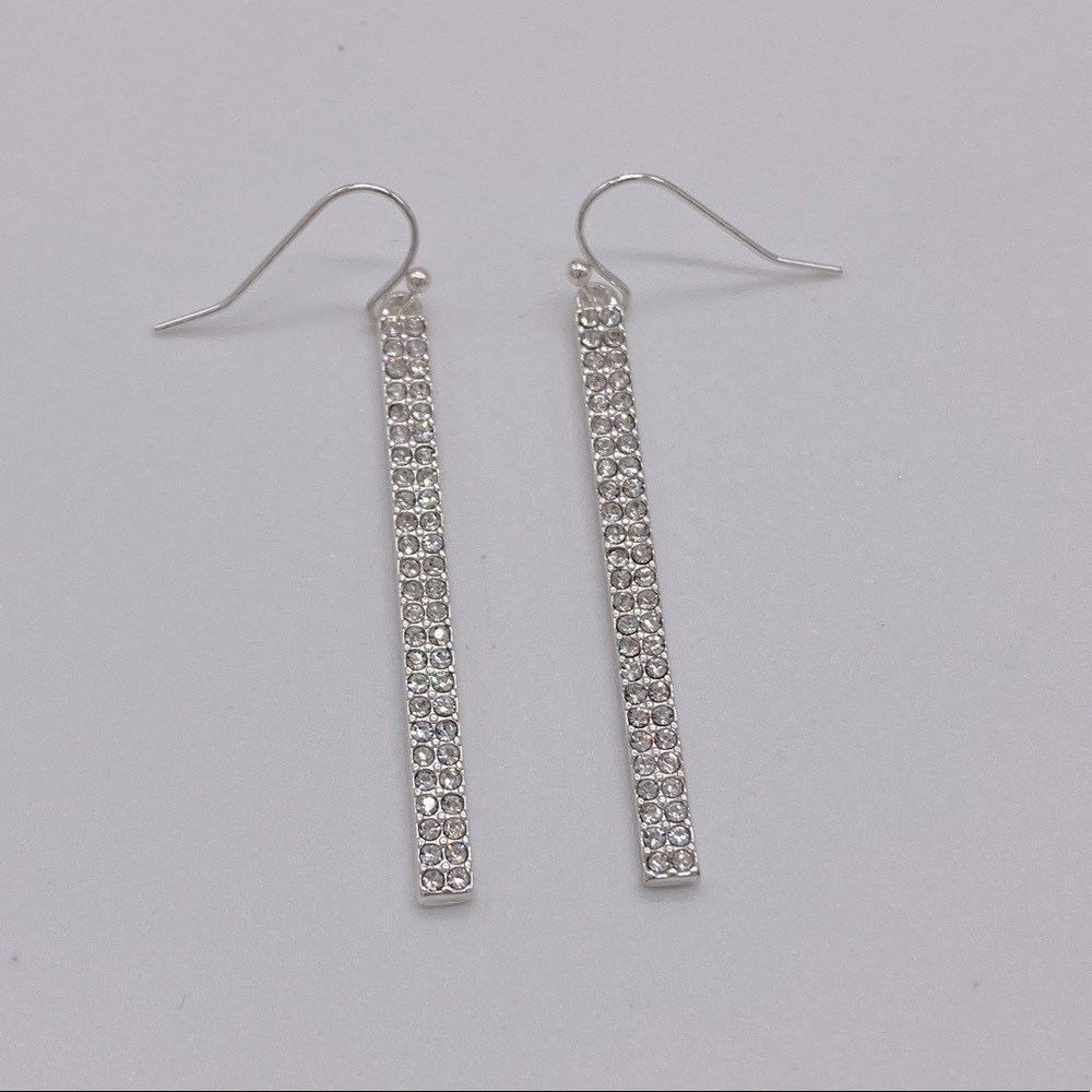 Diamond drop bar earrings